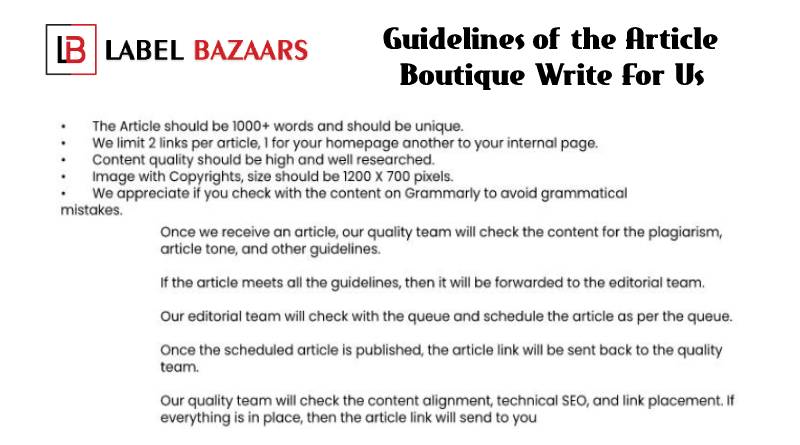 Guidelines Boutique write for us