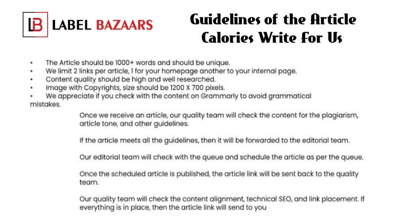 Guidelines Calories Write For Us