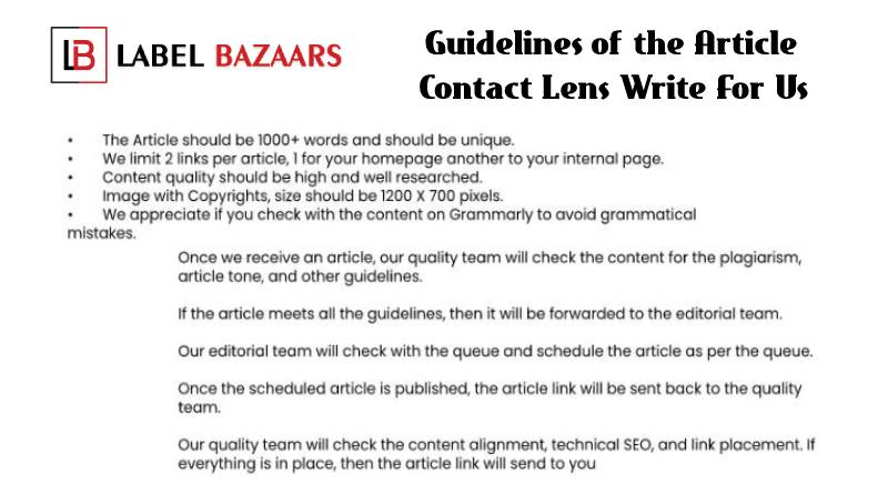 Guidelines Contact lens write for us