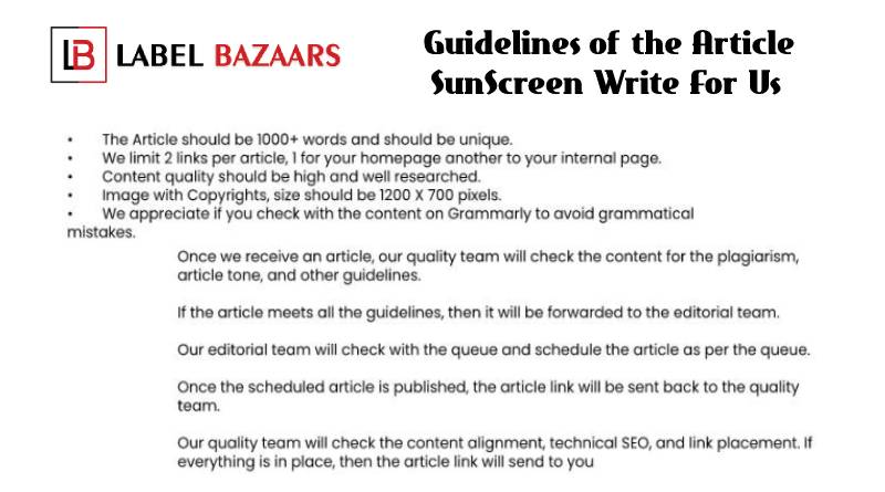 Guidelines SunScreen Write For Us