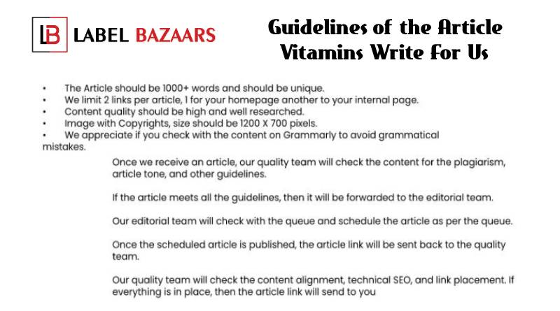 Guidelines Vitamins Write For Us