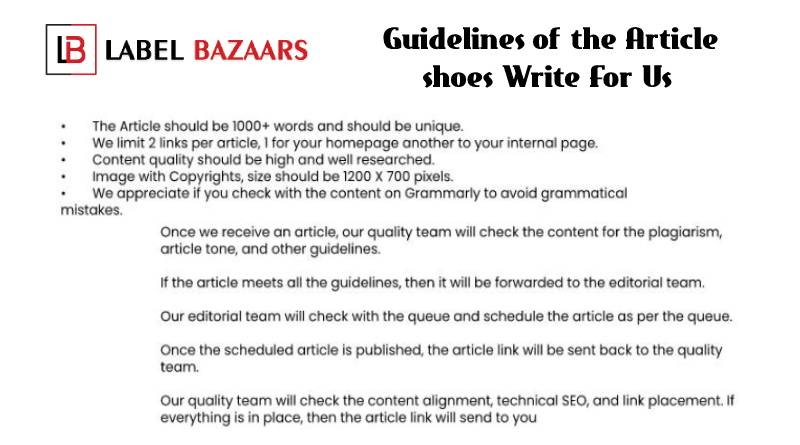 Guidelines Shoes Write for Us